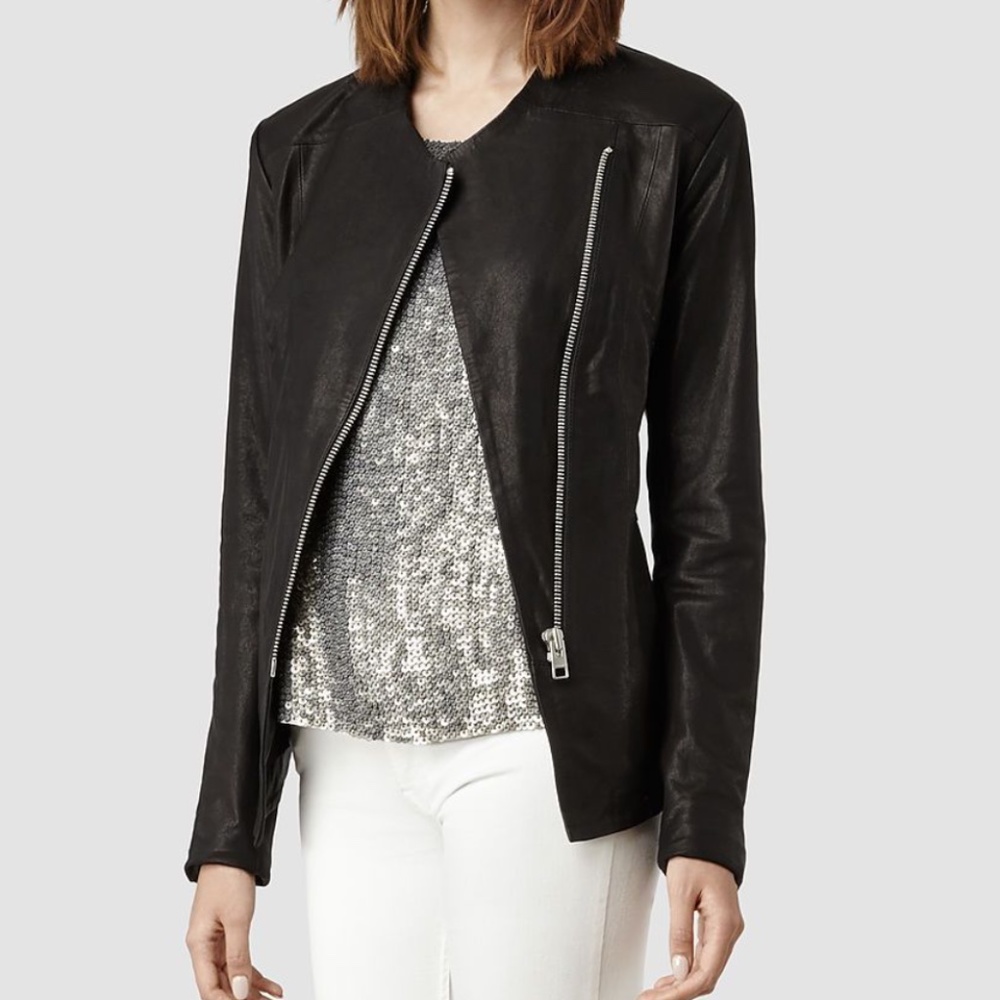 All Saints Arlo Leather Jacket US 0